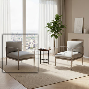 BEACON AIKA single armchair with aluminum armrest, modern design, comfortable seating for living room or lounge area