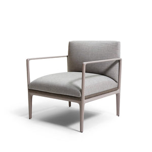 BEACON AIKA armchair with single seat and aluminum armrest, modern design, featuring cushioned upholstery and sleek frame.
