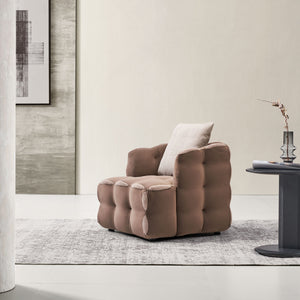Aurora steel frame armchair by BEACON with a modern design, featuring a cushioned seat and backrest in a sleek, contemporary style.
