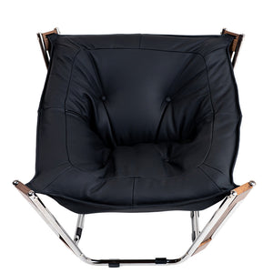 Black Cocoon Lounge Chair by BEACON, sleek modern design with rounded, cozy seating and smooth legs.