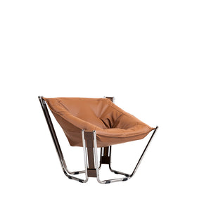 Brown BEACON Cocoon Lounge Chair PS-A179 with curved, plush design for comfortable seating and modern style.
