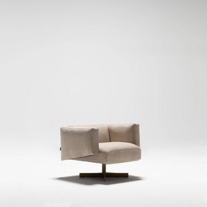 Beige Era Armchair by HOMAGE KOLTUK featuring soft fabric upholstery and a modern design in a cozy living room setting.