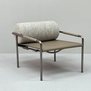 BEACON Filch Armchair MLL-A149 in gray fabric, plush cushioned seat and backrest, modern armchair design for living room comfort
