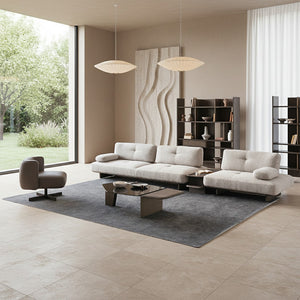 HOMAGE KOLTUK Foresta armchair with wooden legs and plush fabric upholstery, modern armchair design for living room decor