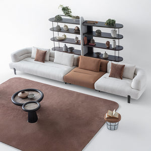 HOMAGE KOLTUK Freda armchair with plush fabric upholstery and wooden legs, modern design for living room decor