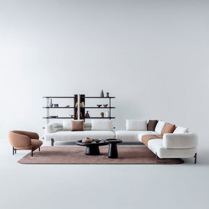 Homage Koltuk Freda armchair with plush upholstery and modern design, featuring a comfortable high back and stylish wooden legs.