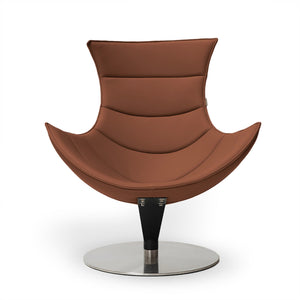 BEACON JIATAI swivel lounge chair F-2039 in clay color, modern design with a comfortable, rounded seat and swivel base.