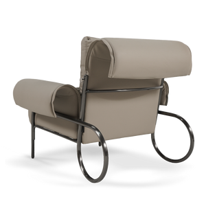 BEACON Leisure Lounge Chair LC070 with cushioned seat and wooden legs, perfect for modern relaxation and stylish living spaces.