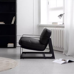 Black Lille Lounge Chair LC008 by BEACON, modern upholstered lounge chair with sleek design and comfortable seating.