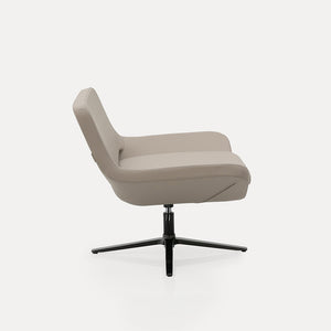 Beige BEACON lounge chair with modern design, cushioned seat and backrest, ideal for relaxation in living spaces.