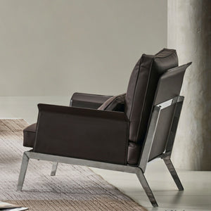 BEACON lounge chair LC069 with cushioned seat and wooden legs, modern lounge chair for living room or lounge area