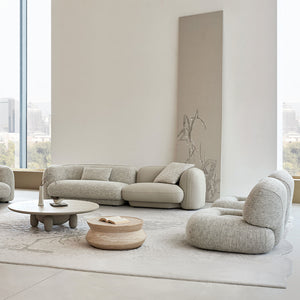 BEACON Monarch Armchair AMCJ-DY6019 with plush fabric, cushioned seat and backrest, stylish armchair for living room decor