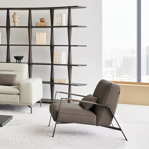 BEACON Nexus Lounge Chair AMF-DY218 armchair with plush fabric upholstery and modern design, shown from a front angle.