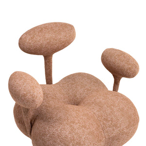 Brown Nodus Lounge Chair PZ-666-L by BEACON, featuring a comfortable modern design and sleek lounge chair style.