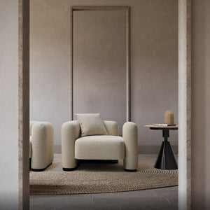 BEACON Soren lounge armchair with plush upholstery and modern design, pre-order with 85 days delivery.