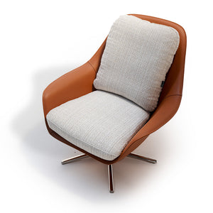 Swivel Serenity Shiny Stainless Steel Swivel Lounge Chair DJ610 / PZ-208-L - Lounge Chairs - ebarza Furniture UAE | Shop Modern Furniture in Abu Dhabi & Dubai - مفروشات ايبازرا في الامارات | تسوق اثاث عصري وديكورات مميزة في دبي وابوظبي