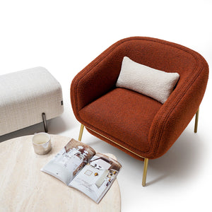 BEACON Teddy Lounge Chair ER-537-MQ with plush fabric and curved design, ideal for modern living rooms.