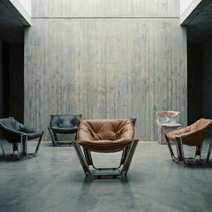 Brown BEACON Cocoon Lounge Chair PS-A179 with rounded, cozy design perfect for relaxing and modern home decor.