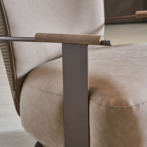 Modern Sway Lounge Chair by BEACON, featuring a sleek armchair design with comfortable cushioning and stylish wooden legs.