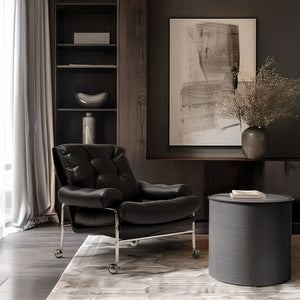 BEACON Alula lounge chair PS-A178 with a modern design, featuring a plush cushion and sleek wooden legs for comfortable seating.