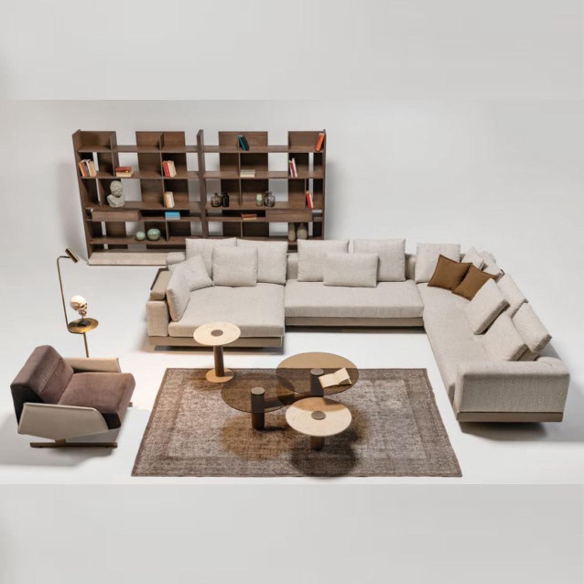 HOMAGE KOLTUK Edessa Armchair with plush fabric and modern design, featuring a comfortable padded seat and stylish armrests.