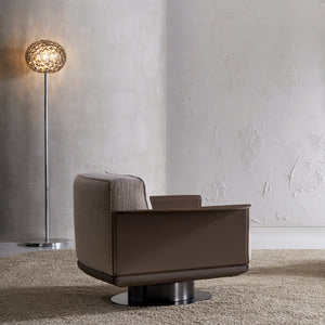 Display image of BEACON Avenor Armchair D-LC091/SF091 showcasing its modern design and plush fabric upholstery.