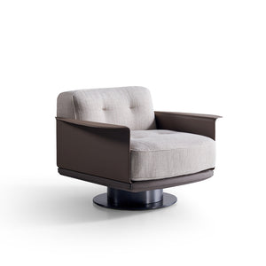 A beige Avenor armchair by Beacon, displayed as a showcase item, with plush fabric and modern design.