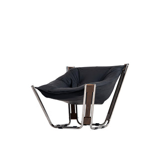 Black Cocoon Lounge Chair by BEACON, modern seating with a sleek, rounded design perfect for relaxing and stylish interiors.
