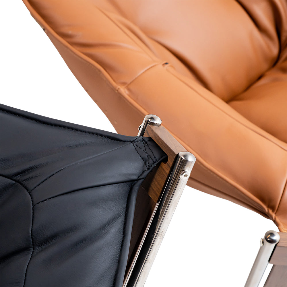 Brown Cocoon Lounge Chair by BEACON, stylish and comfortable seating with a rounded, cocoon-inspired design.
