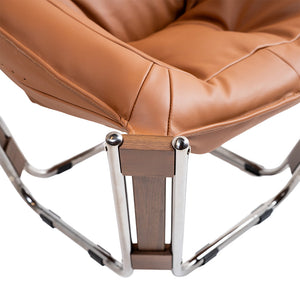 Brown Cocoon Lounge Chair by BEACON, modern ergonomic design with plush cushioning and sleek curved shape.
