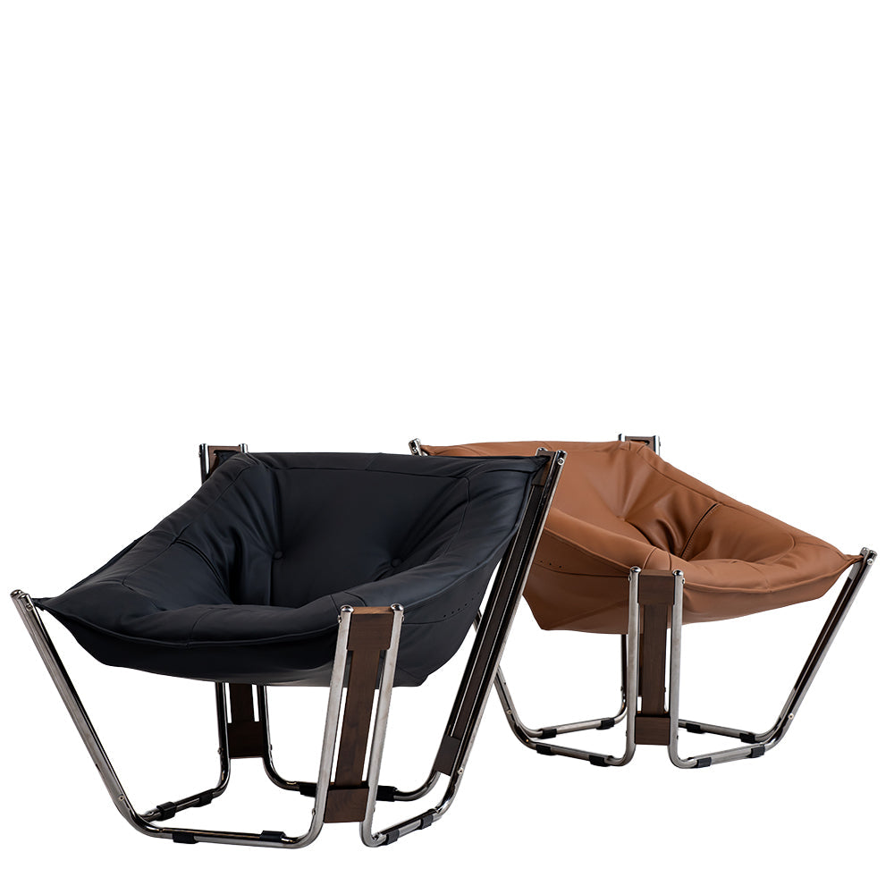 Brown BEACON Cocoon Lounge Chair PS-A179 with plush, rounded design and modern style for comfortable seating.