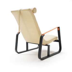 BEACON Verona Lounge Chair with microfiber leather upholstery, modern design, and cushioned seat for comfortable seating.