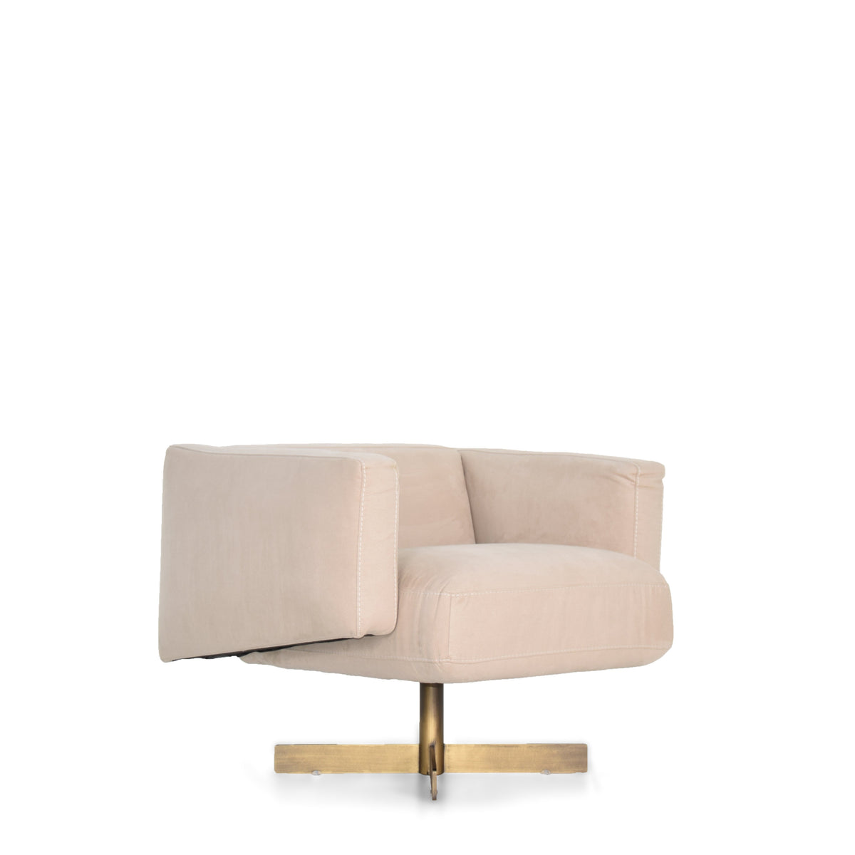 Beige Era armchair by HOMAGE KOLTUK featuring a modern design and plush fabric, perfect for stylish living rooms.