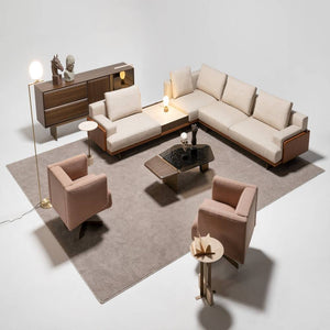 HOMAGE KOLTUK Era Beige Armchair with plush upholstery and modern design, shown in a cozy living room setting.