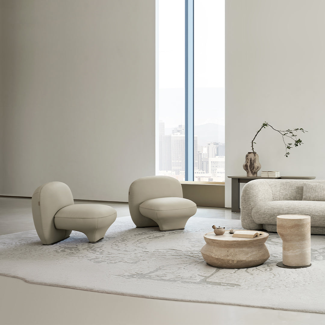 BEACON Euphoria Armchair AMCJ-DY6005 with plush fabric upholstery and modern design, shown in a cozy living room setting.