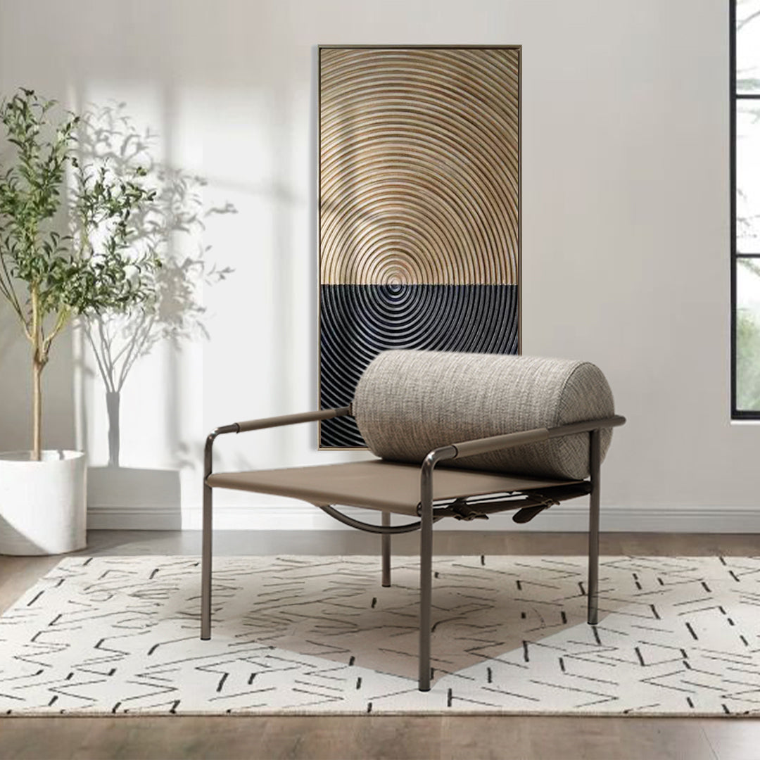BEACON Filch Armchair MLL-A149 in neutral fabric with wooden legs, stylish modern armchair for living room seating.