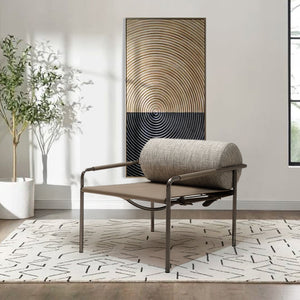 BEACON Filch Armchair MLL-A149 in neutral fabric with wooden legs, stylish modern armchair for living room seating.