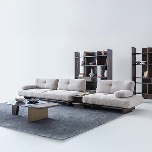 Homeage Koltuk Foresta armchair with wooden legs and plush fabric upholstery, modern design perfect for living rooms.