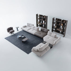 HOMAGE KOLTUK Foresta armchair with plush fabric upholstery and wooden legs, modern design for living room decor.