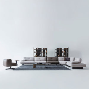 HOMAGE KOLTUK Foresta armchair with wooden legs and plush fabric upholstery, modern design for living room seating.