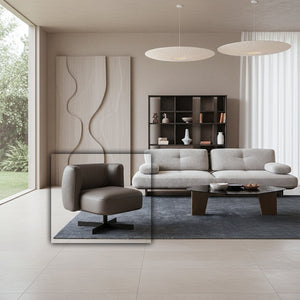 HOMAGE KOLTUK Foresta armchair with plush fabric upholstery and wooden legs, stylish and comfortable seating for living rooms