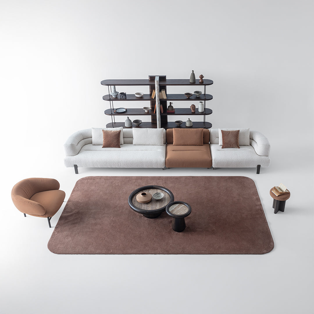 HOMAGE KOLTUK Freda armchair with plush fabric upholstery and modern design, featuring a comfortable, stylish seating option.
