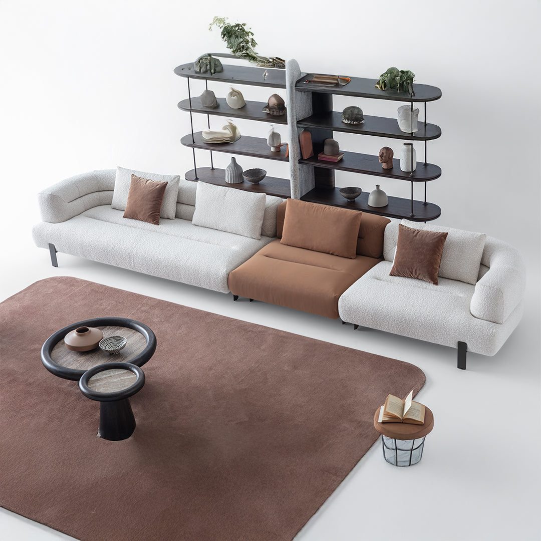 HOMAGE KOLTUK Freda armchair with plush fabric upholstery and wooden legs, modern design for living room decor