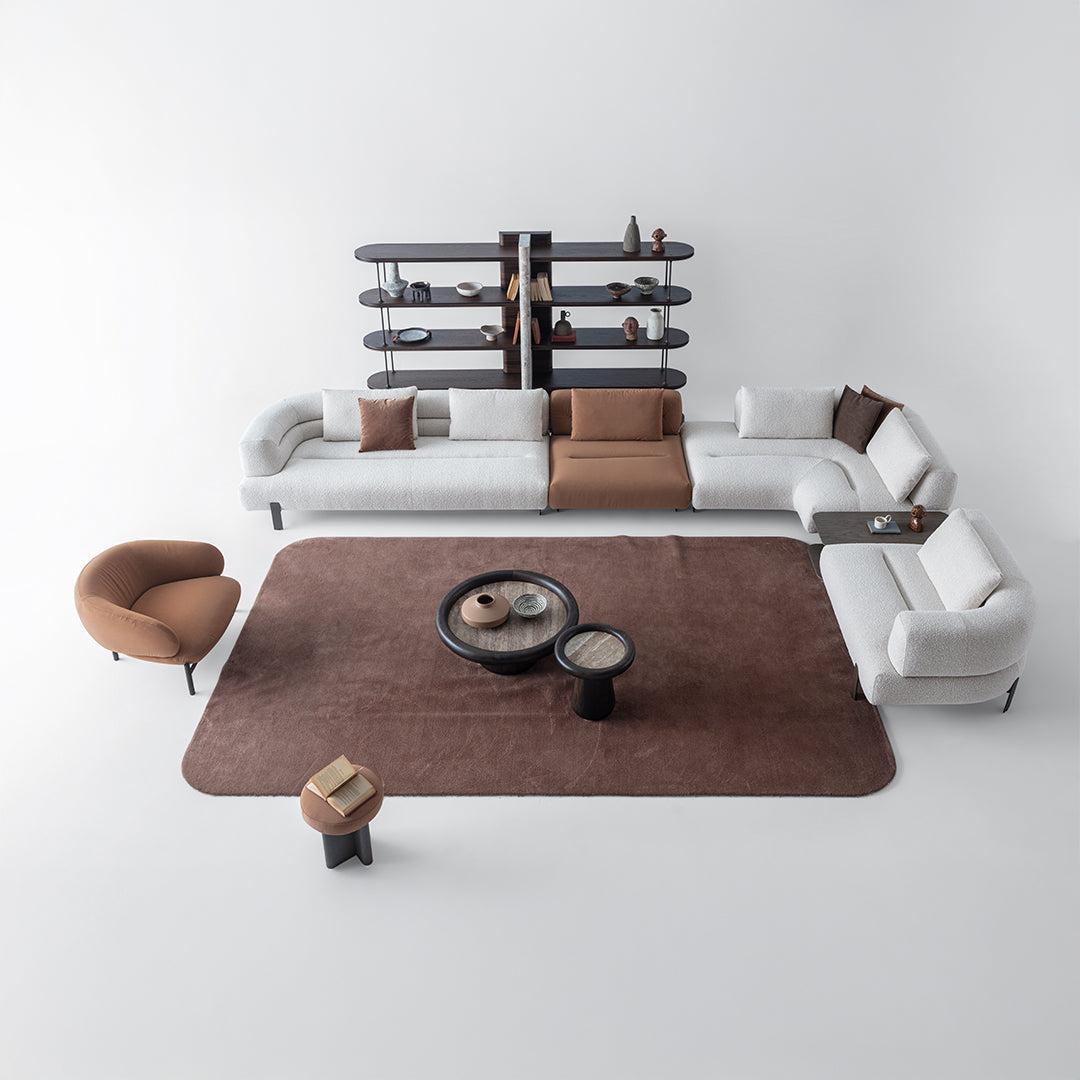 HOMAGE KOLTUK Freda armchair with plush upholstery and wooden legs, modern design perfect for living room seating.