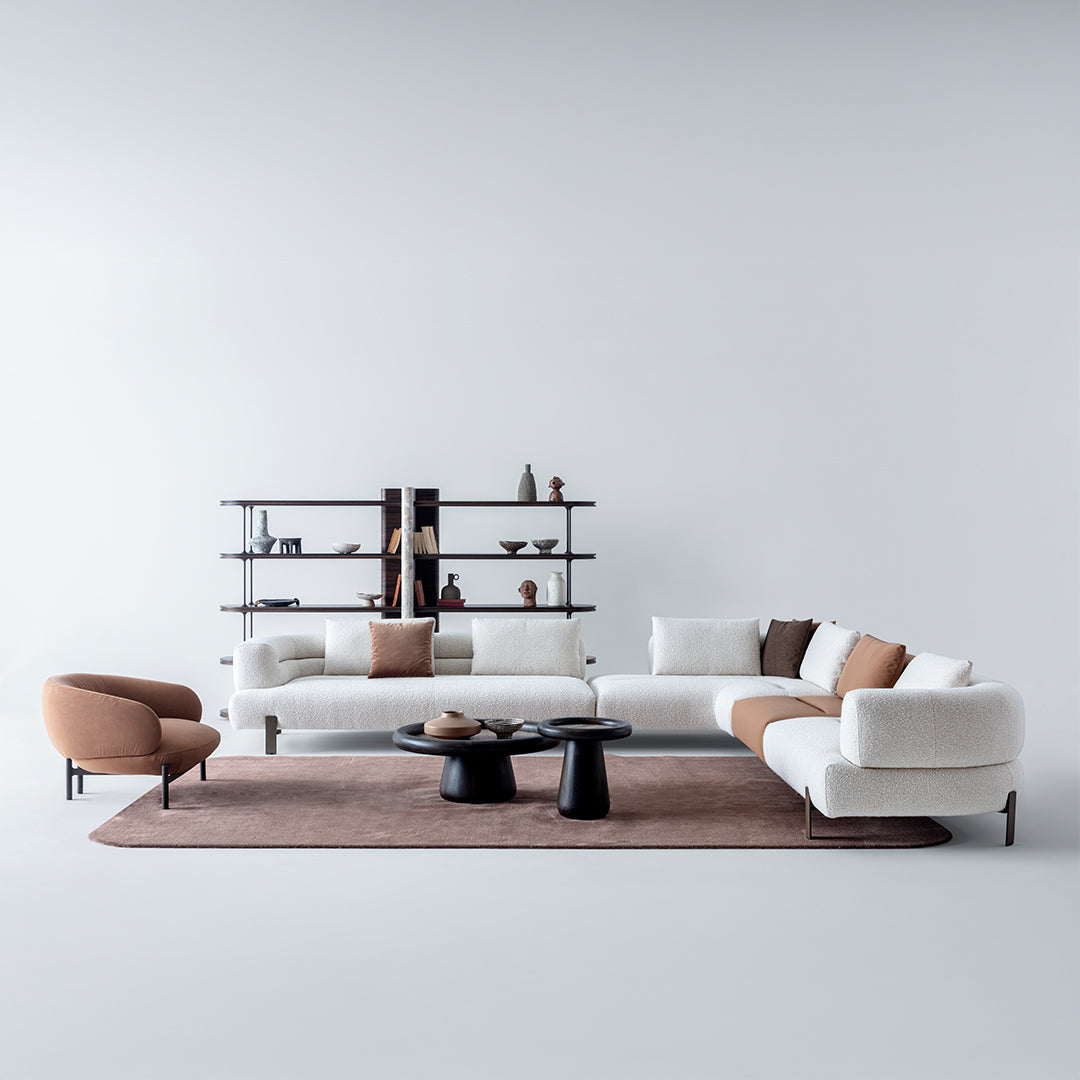 Homage Koltuk Freda armchair with plush upholstery and modern design, featuring a comfortable high back and stylish wooden legs.