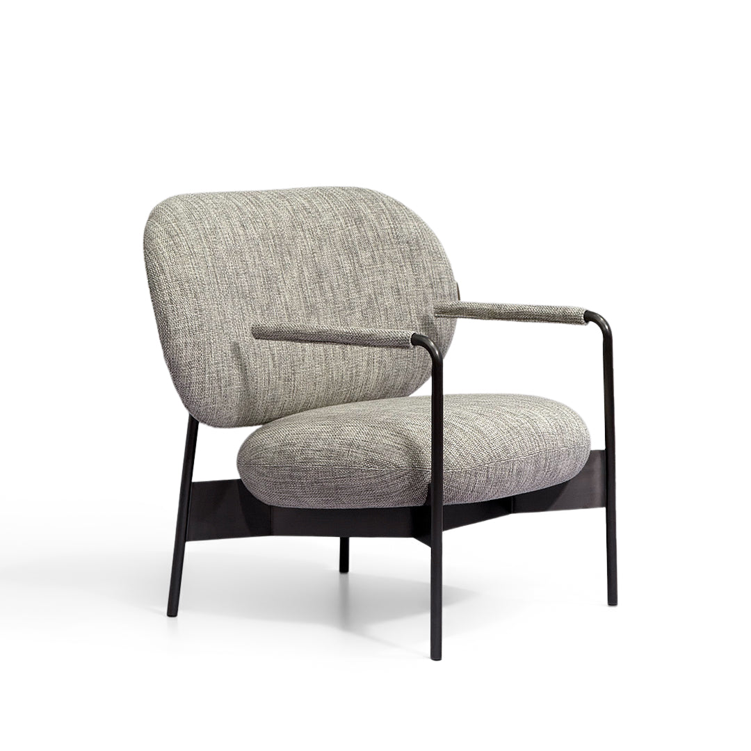 BEACON Haven Armchair PS-A154 with plush fabric upholstery and modern design, shown in a cozy living room setting.