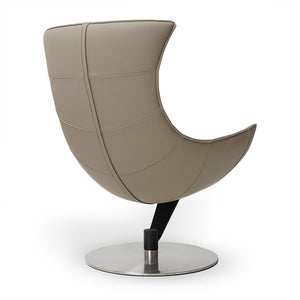 Beige JIATAI swivel lounge chair by BEACON, featuring a modern design with a rounded seat and swivel base.