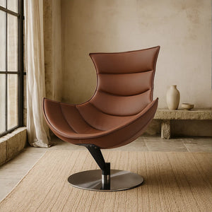 BEACON JIATAI swivel lounge chair F-2039 in clay with modern design and cushioned seating for comfortable relaxation.