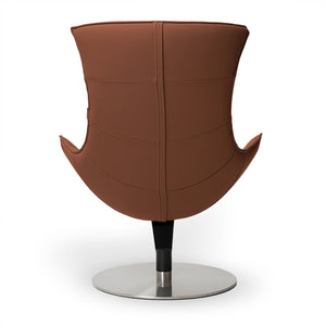 BEACON JIATAI swivel lounge chair F-2039 in clay color, modern design with plush cushioning and sleek metal base.