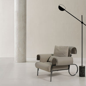 BEACON Leisure Lounge Chair LC070 with padded seat and armrests, modern design, ideal for relaxing in living rooms or patios.